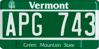 VT license plate APG743