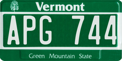 VT license plate APG744