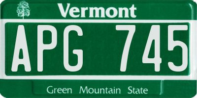 VT license plate APG745