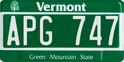 VT license plate APG747