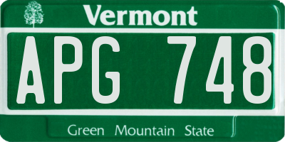 VT license plate APG748