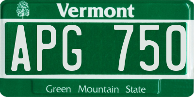 VT license plate APG750