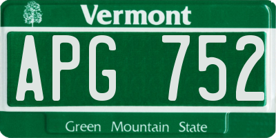 VT license plate APG752