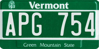 VT license plate APG754