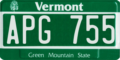 VT license plate APG755