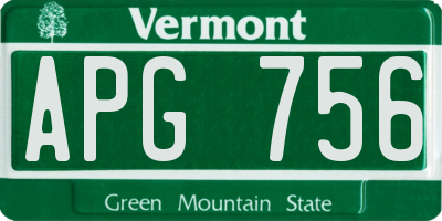 VT license plate APG756