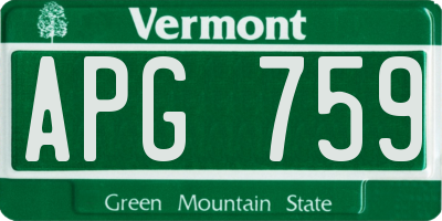 VT license plate APG759