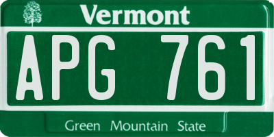 VT license plate APG761