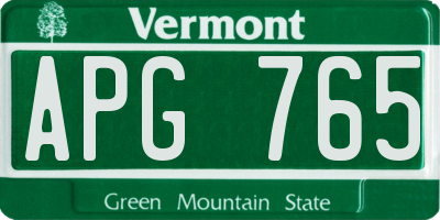 VT license plate APG765