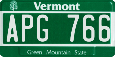 VT license plate APG766