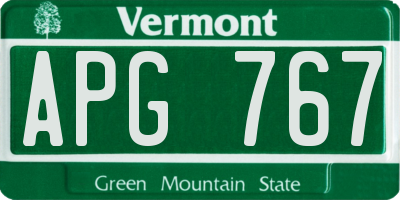 VT license plate APG767