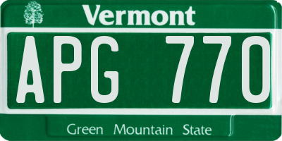 VT license plate APG770