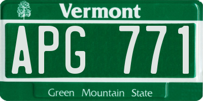 VT license plate APG771