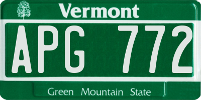 VT license plate APG772