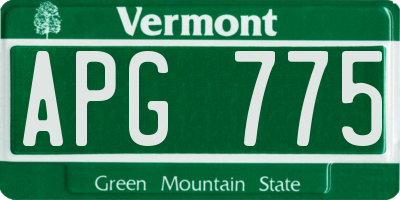 VT license plate APG775