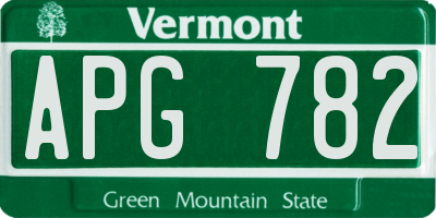 VT license plate APG782