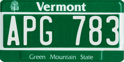 VT license plate APG783