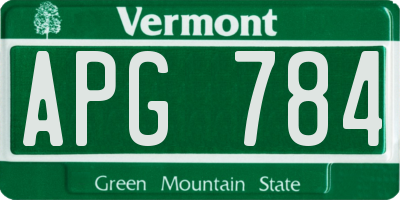 VT license plate APG784