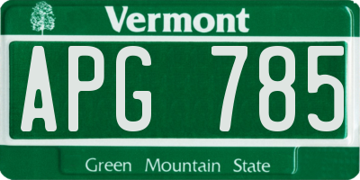 VT license plate APG785