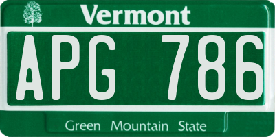 VT license plate APG786