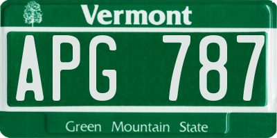 VT license plate APG787