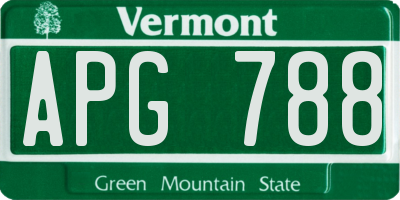 VT license plate APG788