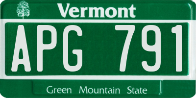VT license plate APG791