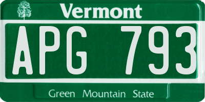 VT license plate APG793