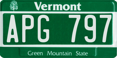 VT license plate APG797