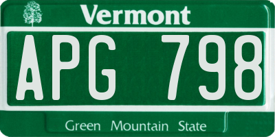 VT license plate APG798