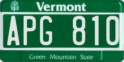 VT license plate APG810