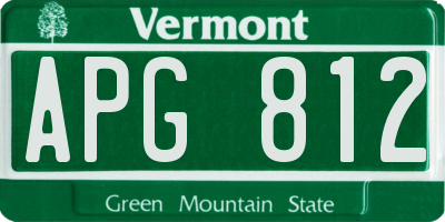 VT license plate APG812