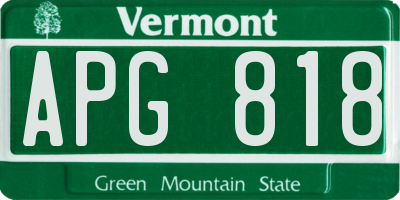VT license plate APG818