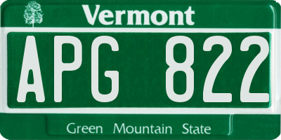 VT license plate APG822