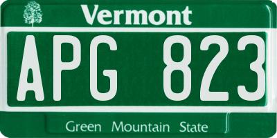 VT license plate APG823