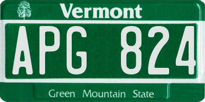 VT license plate APG824