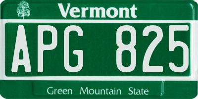VT license plate APG825