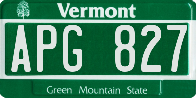 VT license plate APG827