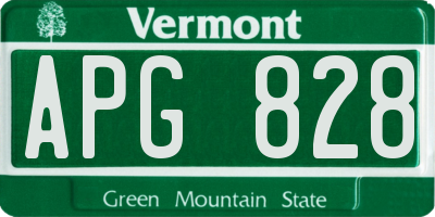 VT license plate APG828
