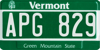 VT license plate APG829