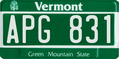 VT license plate APG831