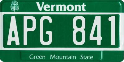 VT license plate APG841