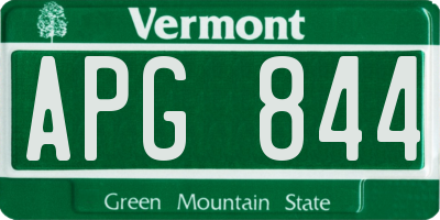 VT license plate APG844