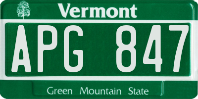 VT license plate APG847