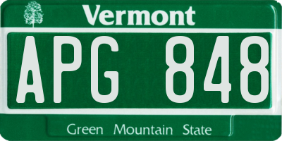 VT license plate APG848
