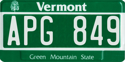 VT license plate APG849