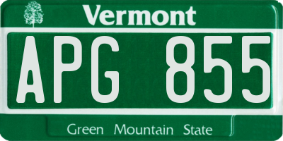 VT license plate APG855