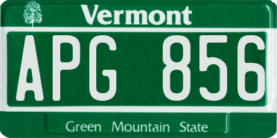 VT license plate APG856