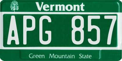 VT license plate APG857