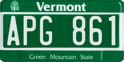 VT license plate APG861